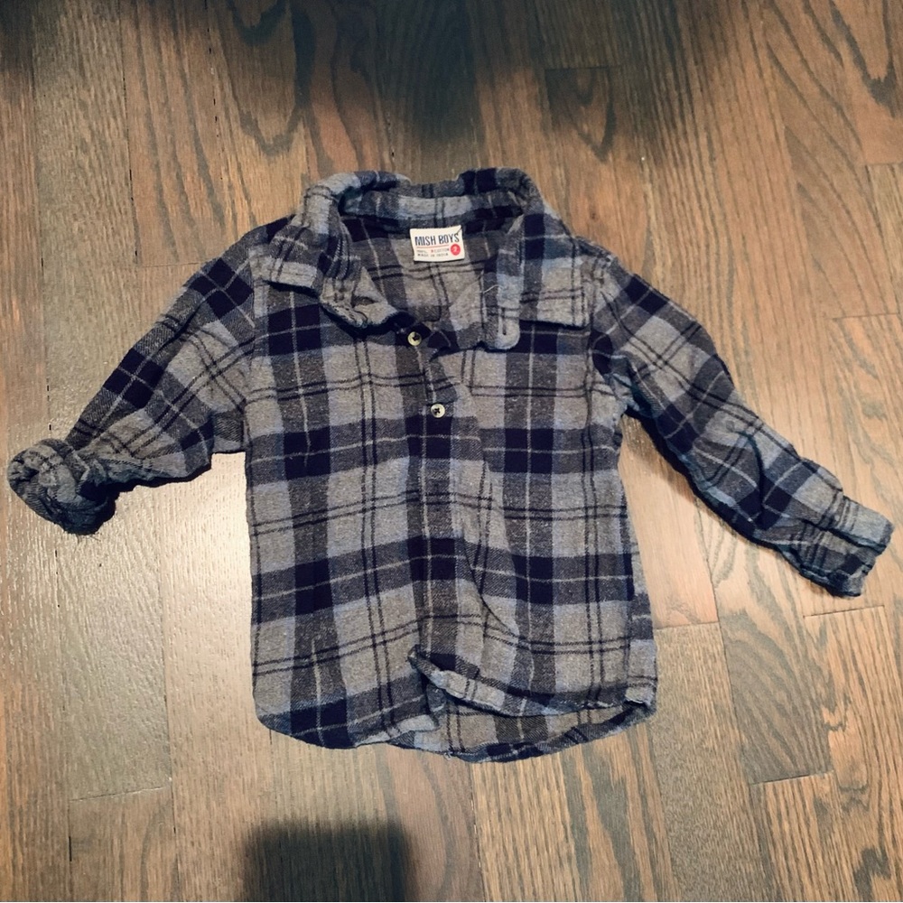 Mish boys flannel shirt. Football on back. Size 2T